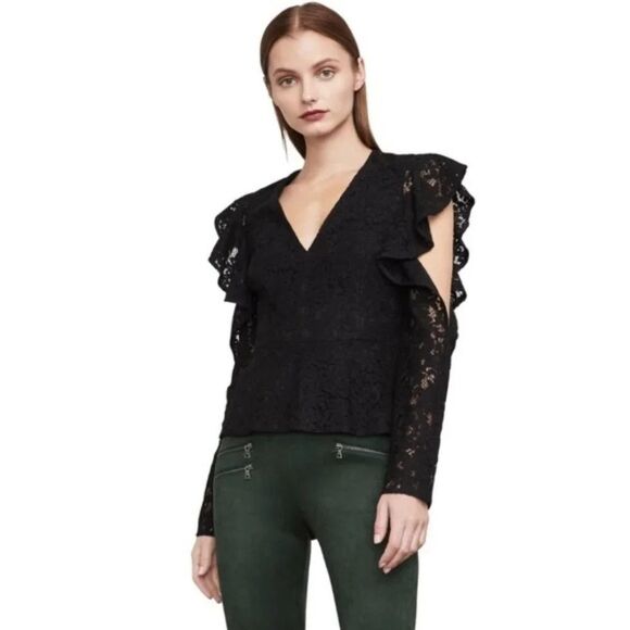 BCBGMAXAZRIA Gil Floral Lace Top XXSmall - Picture 2 of 5